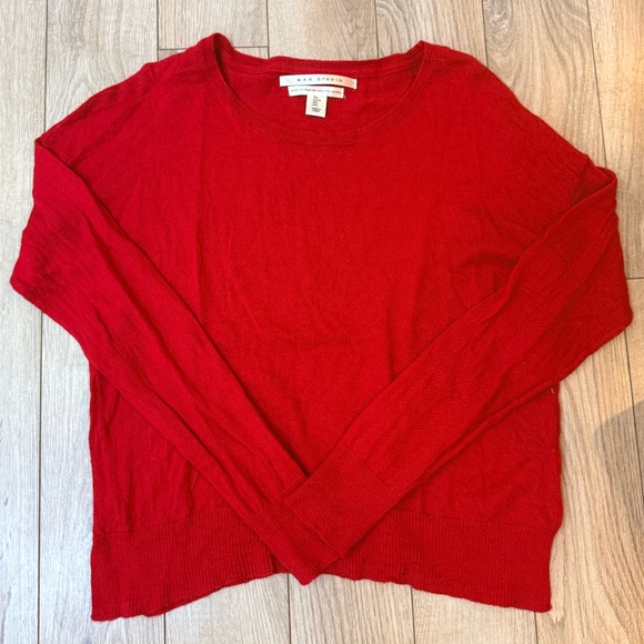 Max Studio Red Wool Sweater size L - Picture 1 of 6